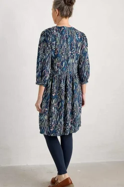 Seasalt Cornwall Dresses<Apple Barn Printed Dress Wetland Pasture Maritime