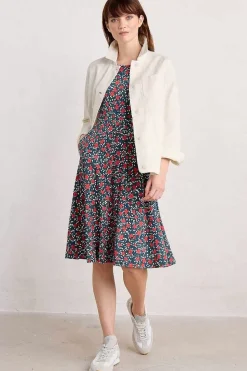 Seasalt Cornwall Dresses<April Short Sleeve Dress Reed Flower Raincloud