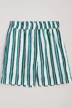 Seasalt Cornwall Trousers & Shorts<Aviso Printed Linen Shorts River Stripe Chalk