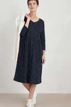 Seasalt Cornwall Dresses<Brush Drawing 3/4 Sleeve Dress Paint Speckles Maritime