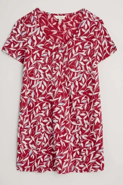 Seasalt Cornwall Tunics<Busy Lizzy Short Sleeve Tunic Waterway Leaves Rudder