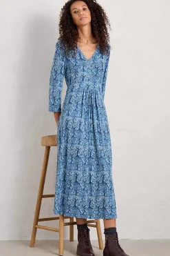 Seasalt Cornwall Dresses<Carwynnen Three Quarter Sleeve Dress Wild Woodland Clear Sky
