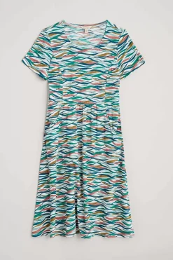 Seasalt Cornwall Dresses<Enor Fit-And-Flare Dress Estuary Tide Marks Chalk