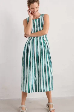 Seasalt Cornwall Dresses<Farley's Midi Dress River Stripe Chalk