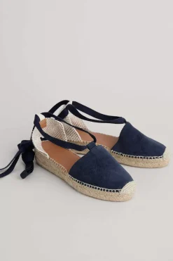 Seasalt Cornwall Shoes<Fern Path Suede Wedge Espadrilles Dark Night