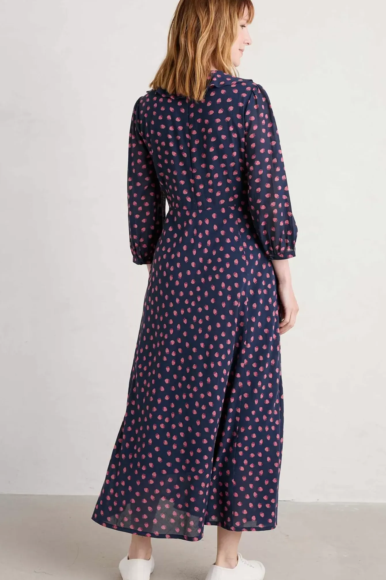 Seasalt Cornwall Dresses<Furled Flower V-Neck Dress Mini Raspberries Maritime