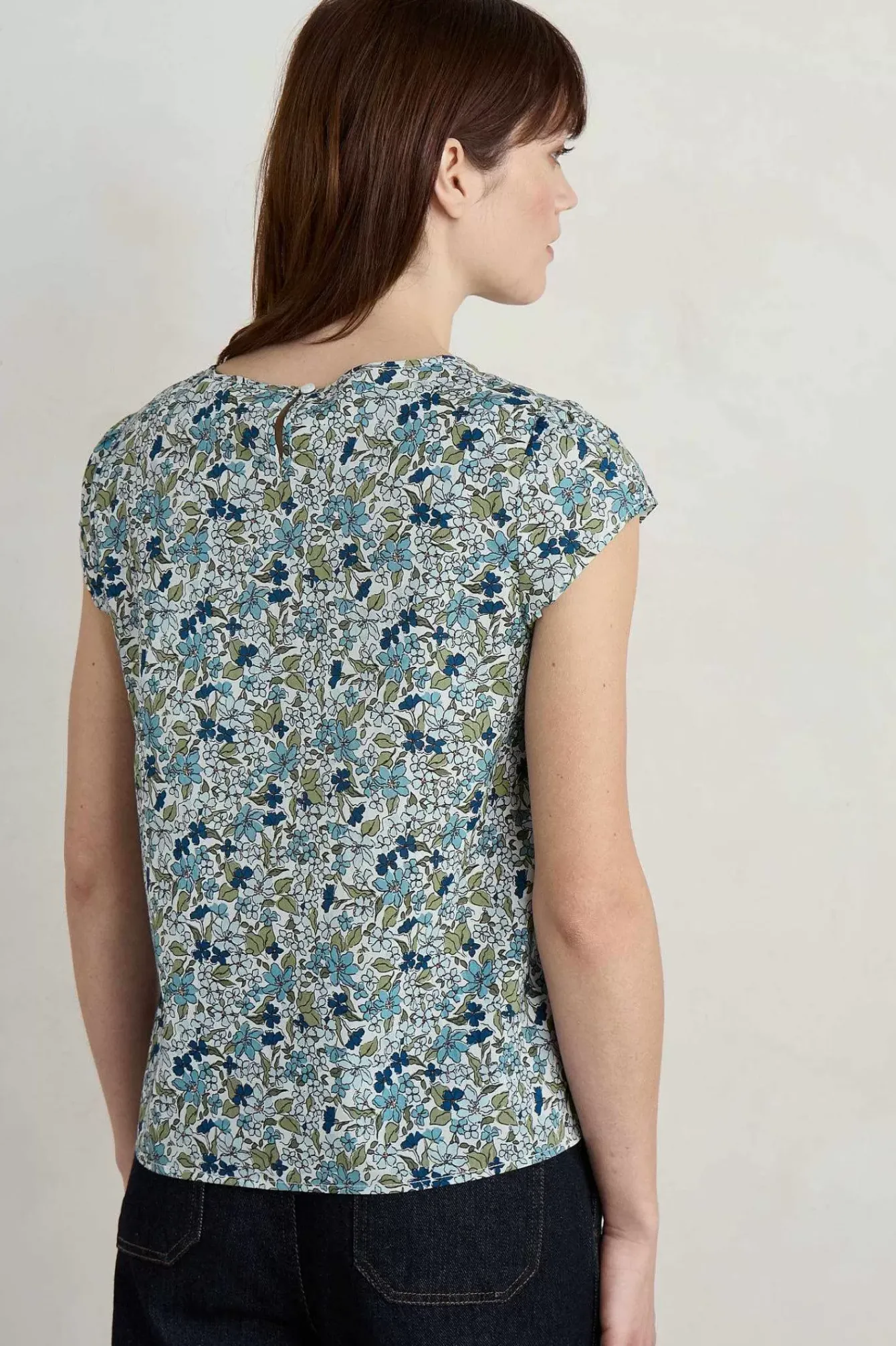 Seasalt Cornwall Tops<Garden Gate Cotton Top Anemone Vintage Reflection