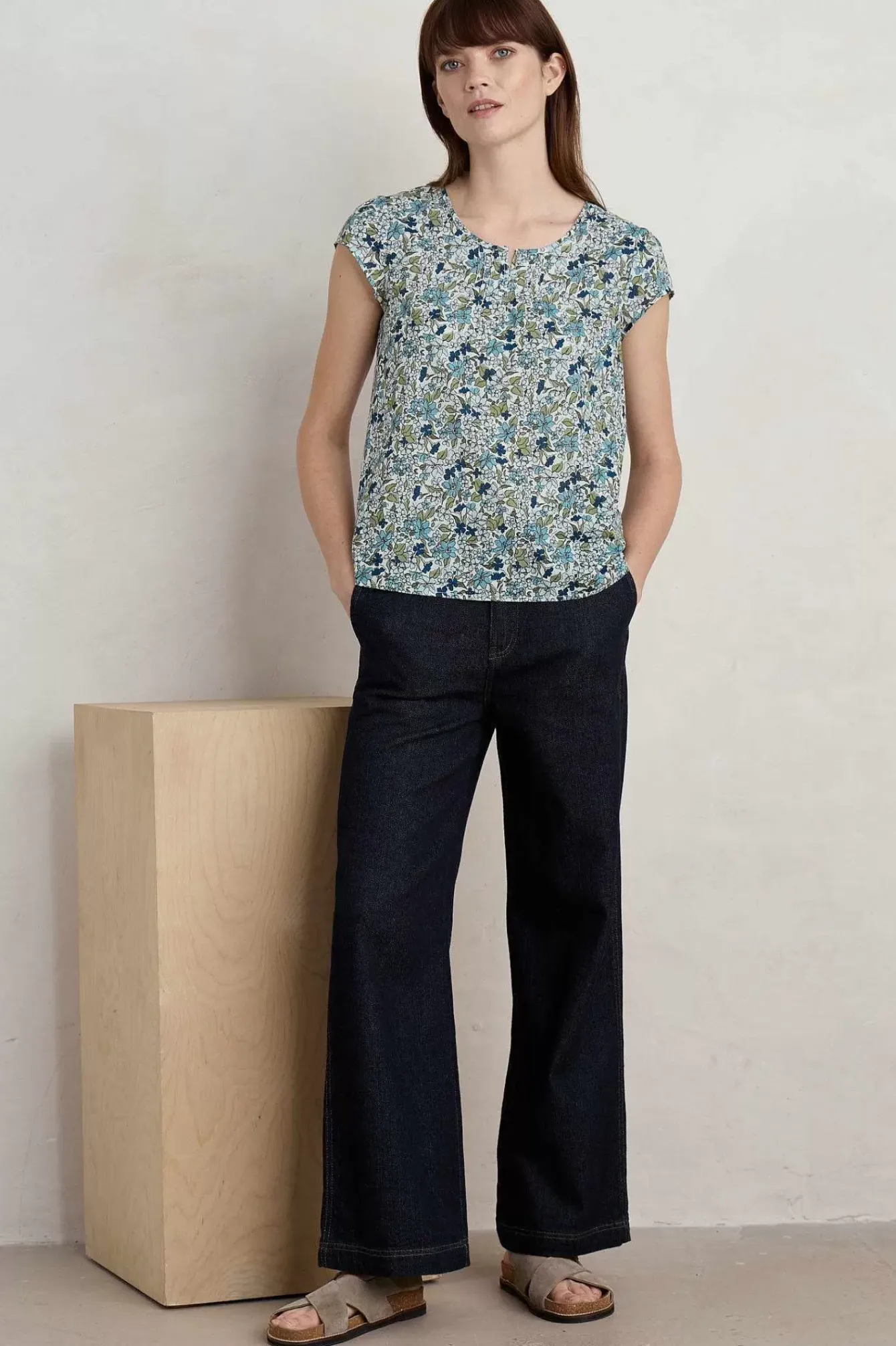 Seasalt Cornwall Tops<Garden Gate Cotton Top Anemone Vintage Reflection