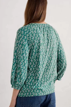 Seasalt Cornwall Tops<Garlanding Jersey Top Kelp Stamp Helford