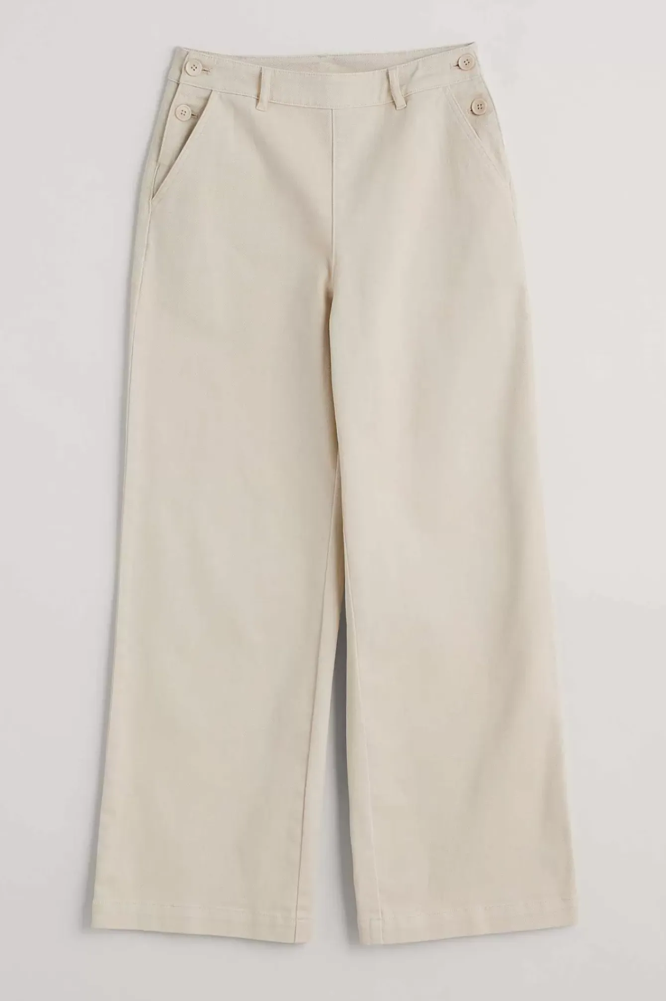 Seasalt Cornwall Trousers & Shorts<Hannafore View Full Length Wide Leg Trousers Limestone