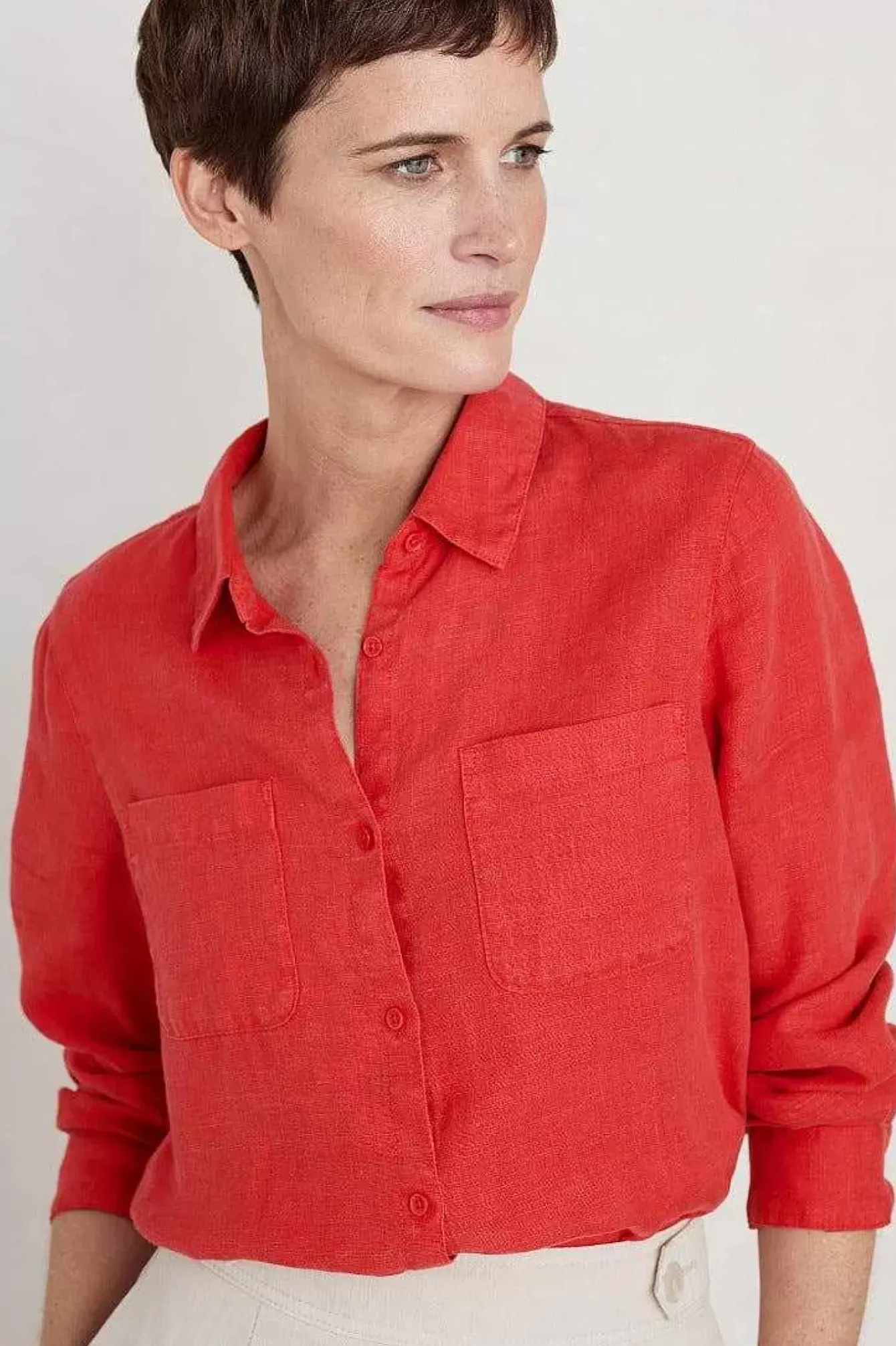 Seasalt Cornwall Tops<Hazel Branch Linen Shirt Tomato