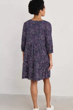 Seasalt Cornwall Dresses<Heron Dip Tiered Jersey Dress Dotted Paint Crocus