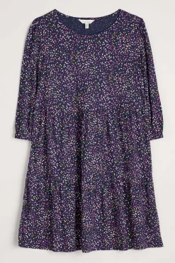 Seasalt Cornwall Dresses<Heron Dip Tiered Jersey Dress Dotted Paint Crocus