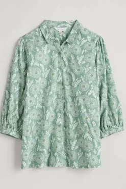 Seasalt Cornwall Tops<Hope Cottage Organic Cotton Blouse Dandelion Seed Rosemary