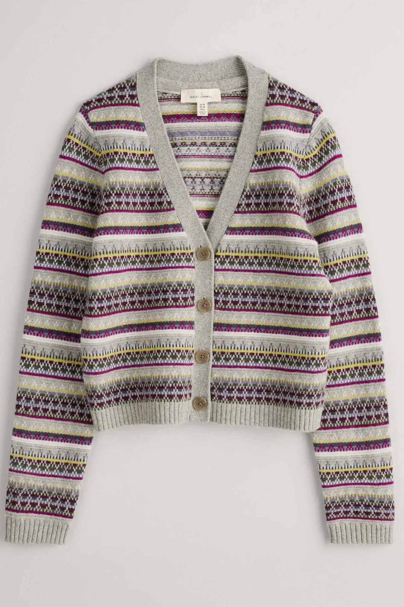 Seasalt Cornwall Knitwear<Lamorna Lane Fair Isle Cardigan Hemmick Aran Multi
