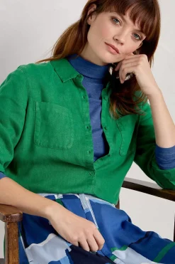 Seasalt Cornwall Tops<Landing Roll Neck Top (Gots) Blue Jay
