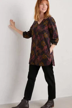 Seasalt Cornwall Tunics<Loganberry Organic Cotton Tunic Floral Loom Maritime