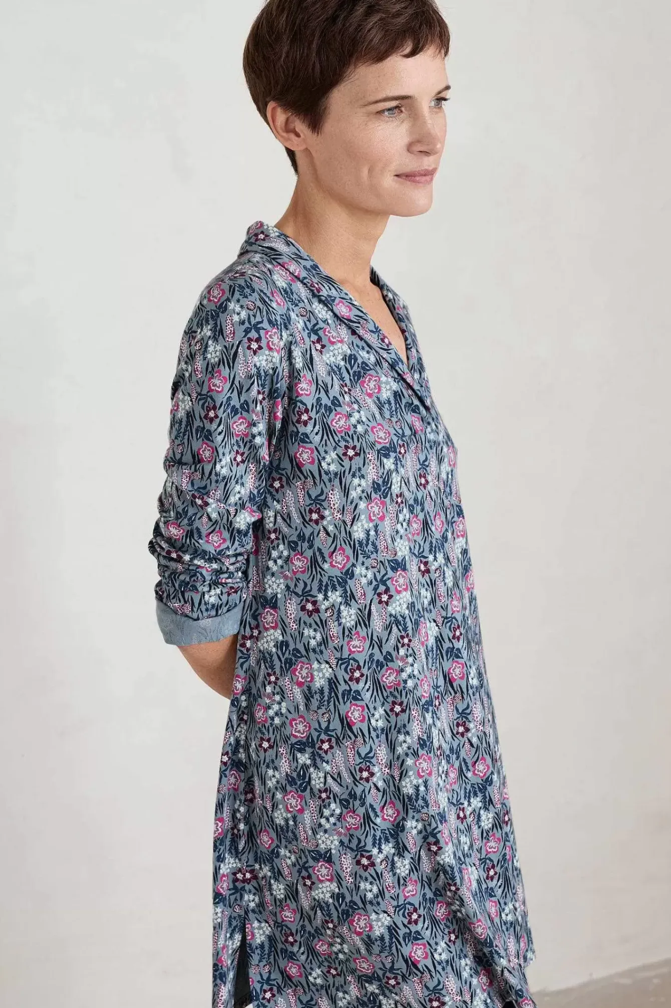 Seasalt Cornwall Tunics<Long Sight Jersey Tunic Floral Moor Enamel