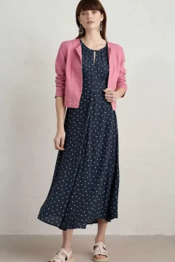 Seasalt Cornwall Dresses<Marsh Violet Short Sleeve Empire Line Dress Little Sponge Spot Maritime
