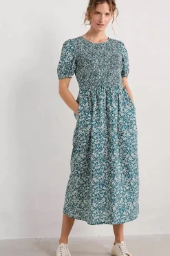 Seasalt Cornwall Dresses<Meadowsweet Short Sleeve Dress Creekside Floral Mast