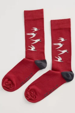 Seasalt Cornwall Socks<Men's Arty Organic Cotton Socks Spirit Sail Raincloud
