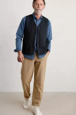 Seasalt Cornwall Tops & T-Shirts<Men's Ayre Organic Cotton Shirt Mid Indigo Stripe