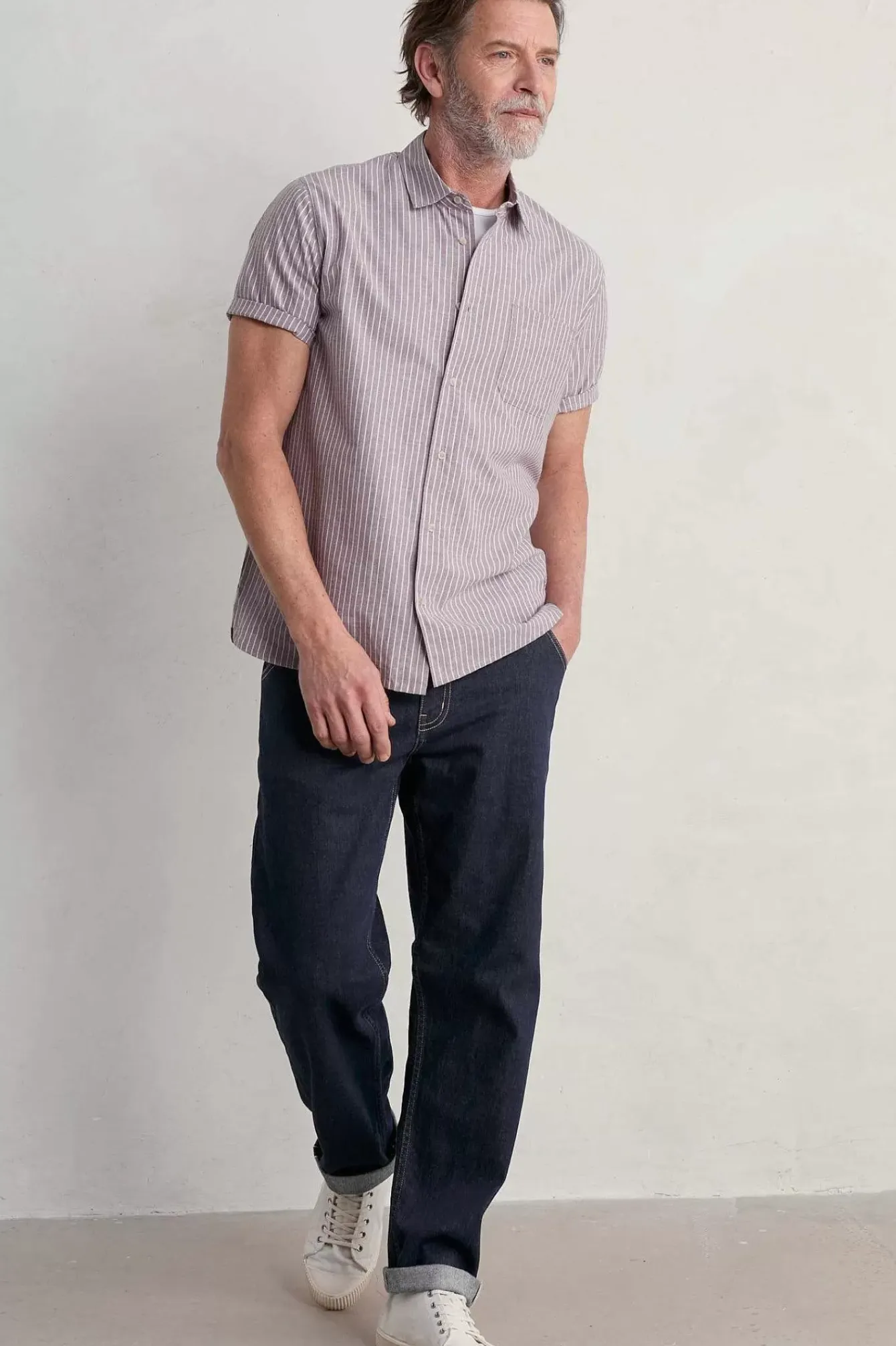 Seasalt Cornwall Tops & T-Shirts<Men's Blue Heron Striped Short Sleeve Shirt Barley Tack Mallow