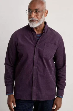 Seasalt Cornwall Tops & T-Shirts<Men's Cannis Cord Shirt Aubergine