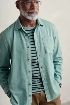 Seasalt Cornwall Tops & T-Shirts<Men's Jackdaw Cotton Twill Shirt (Gots) Sardine