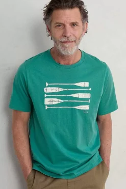 Seasalt Cornwall 2 Mix & Match<Men's Midwatch Organic Cotton T-Shirt Stacked Oars Hepworth Green