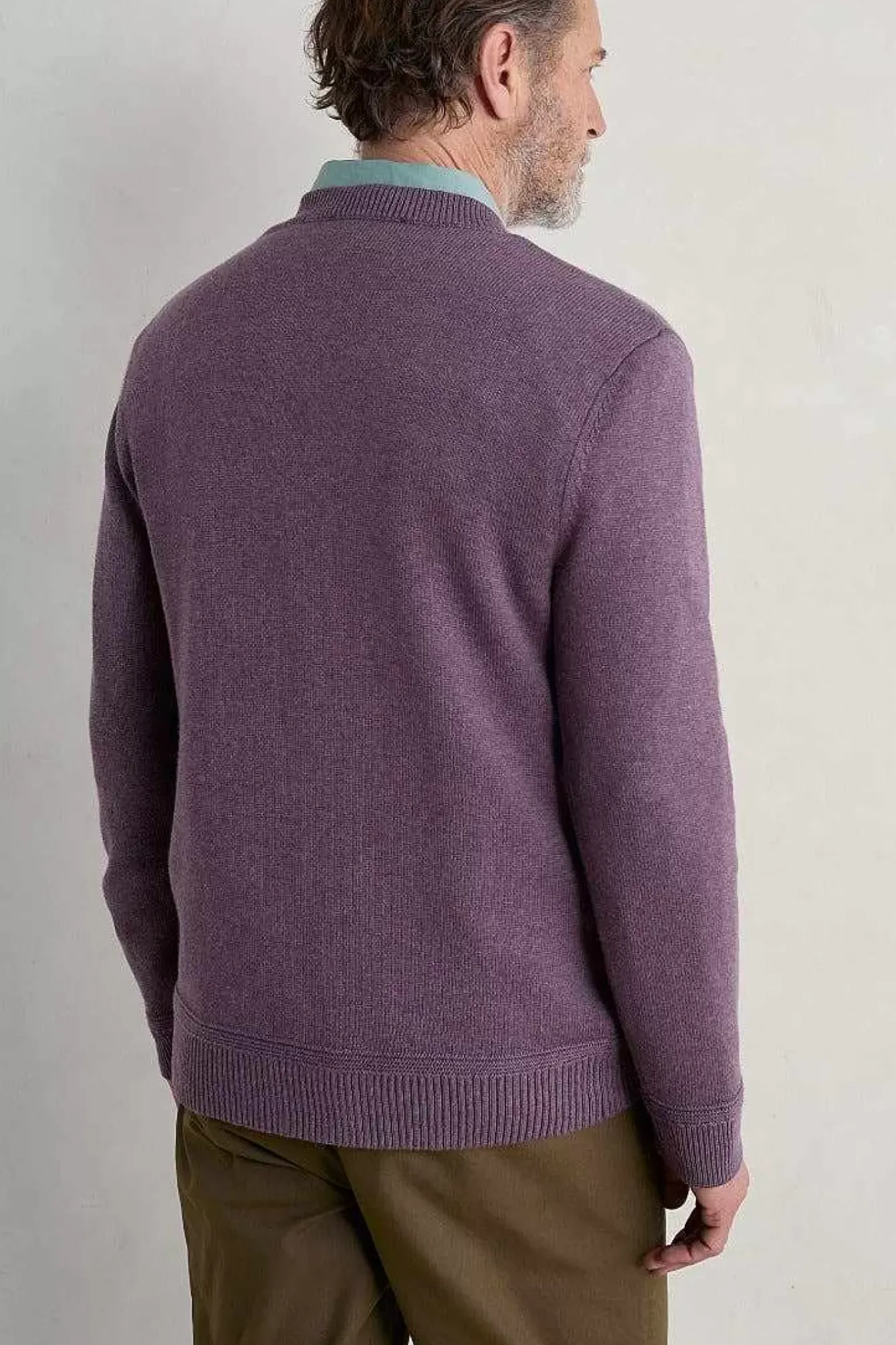 Seasalt Cornwall Knitwear<Men's Moorstone Knitted Organic Cotton Jumper Mallow