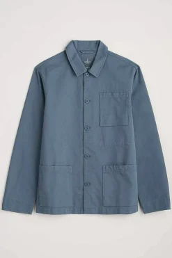 Seasalt Cornwall Coats & Jackets<Men's Organic Cotton Canvas Tompot Jacket Blue Sail