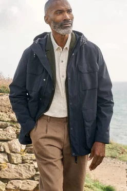 Seasalt Cornwall Coats & Jackets<Men's Porthcurno Waterproof Jacket Inkwell
