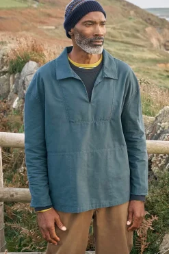 Seasalt Cornwall Tops & T-Shirts<Men's Sidestone Cotton Canvas Smock Dusky Jade