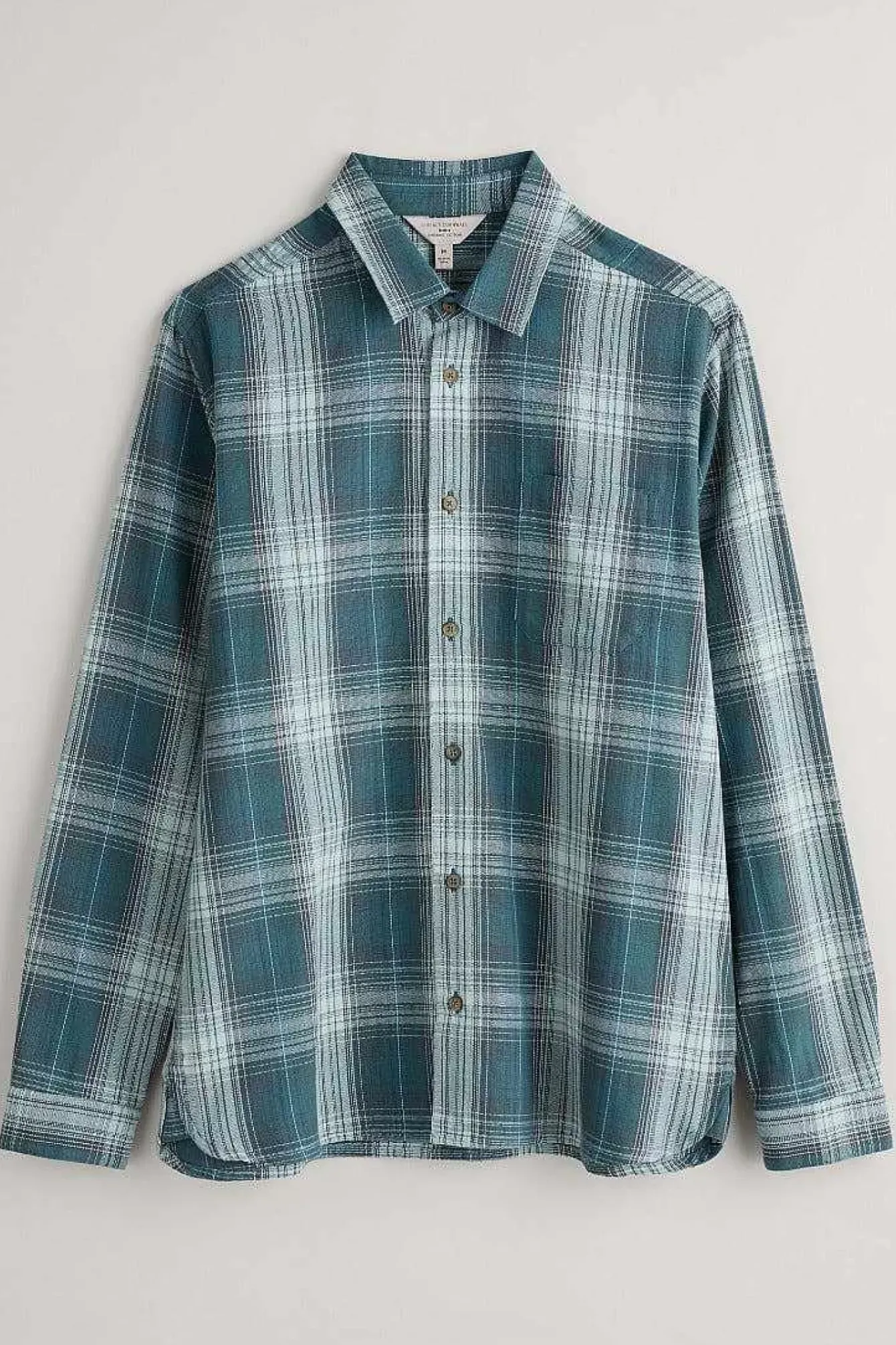 Seasalt Cornwall Shirts<Men's Stonework Organic Cotton Shirt Limestone Verte