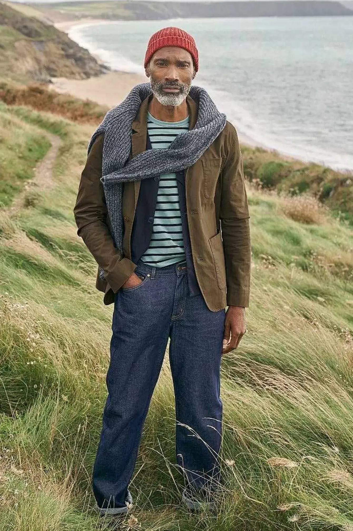 Seasalt Cornwall Coats & Jackets<Men's Towen Organic Cotton Blazer Seagrass