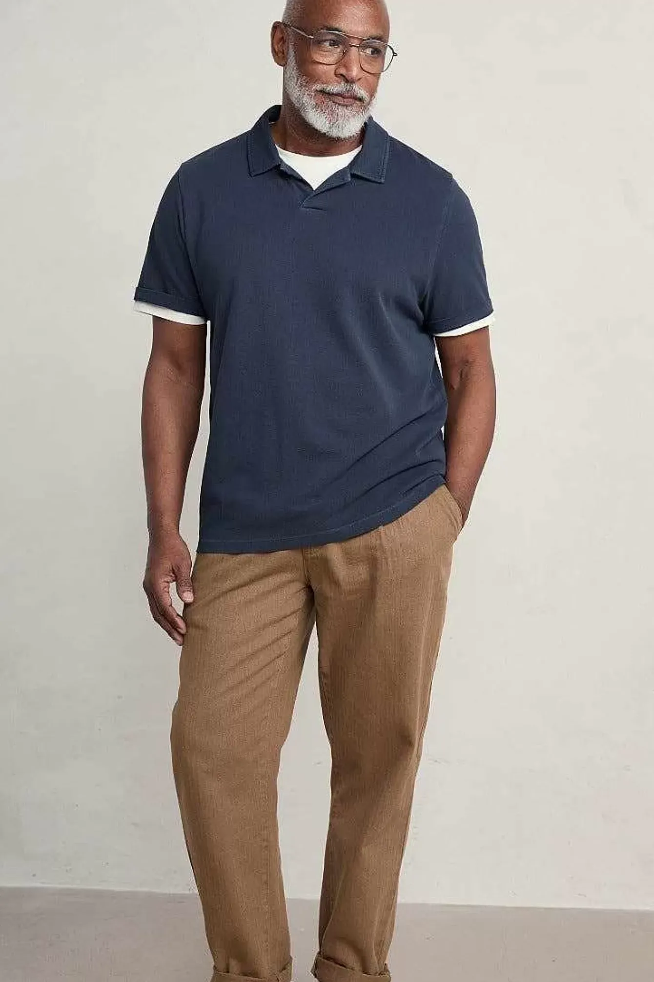 Seasalt Cornwall Tops & T-Shirts<Men's Treve Organic Cotton Polo Dark Ship