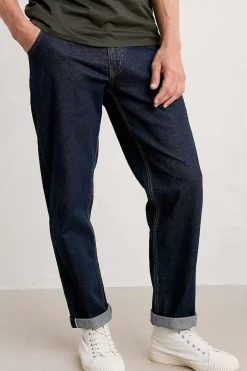 Seasalt Cornwall Trousers & Shorts<Men's Watchman Selvedge Tapered Jeans Dark Indigo Wash