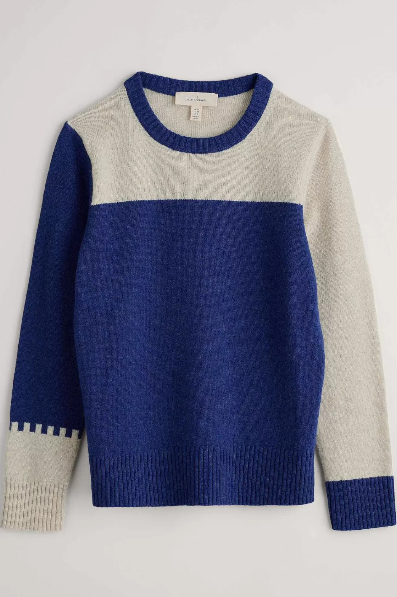 Seasalt Cornwall Knitwear<Nectan Lambswool Jumper Interwinding Marine Aran