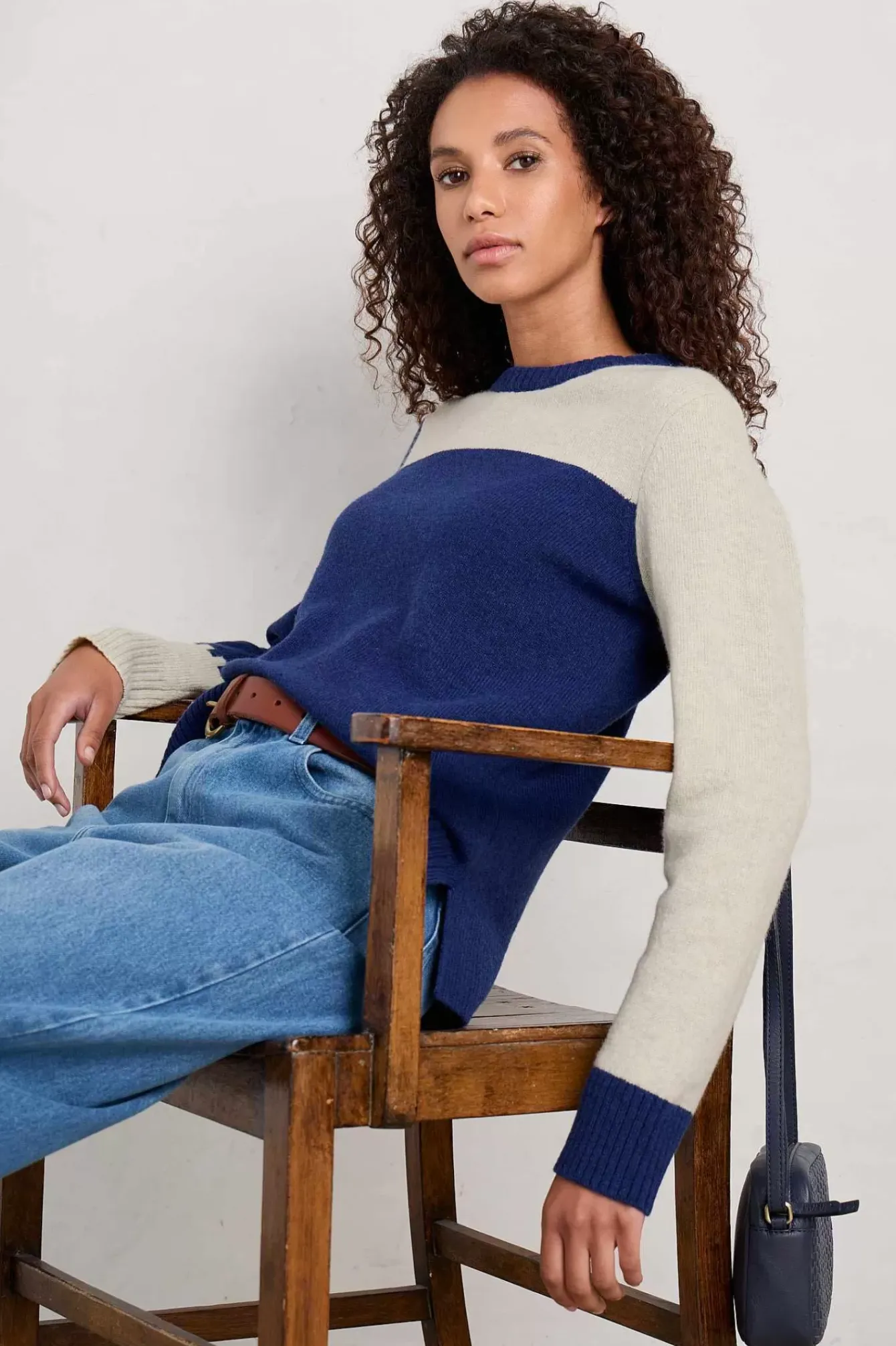 Seasalt Cornwall Knitwear<Nectan Lambswool Jumper Interwinding Marine Aran