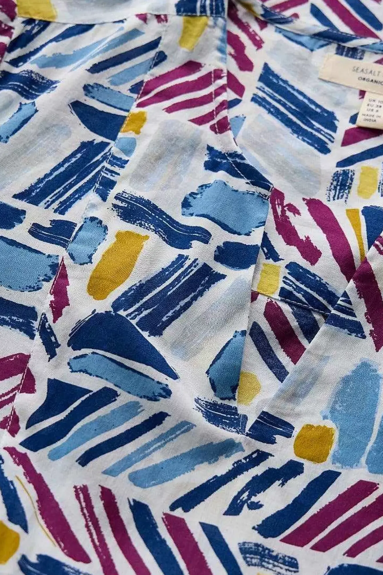 Seasalt Cornwall Tunics<Op Art Organic Cotton Tunic Top Hedging Marks Chalk