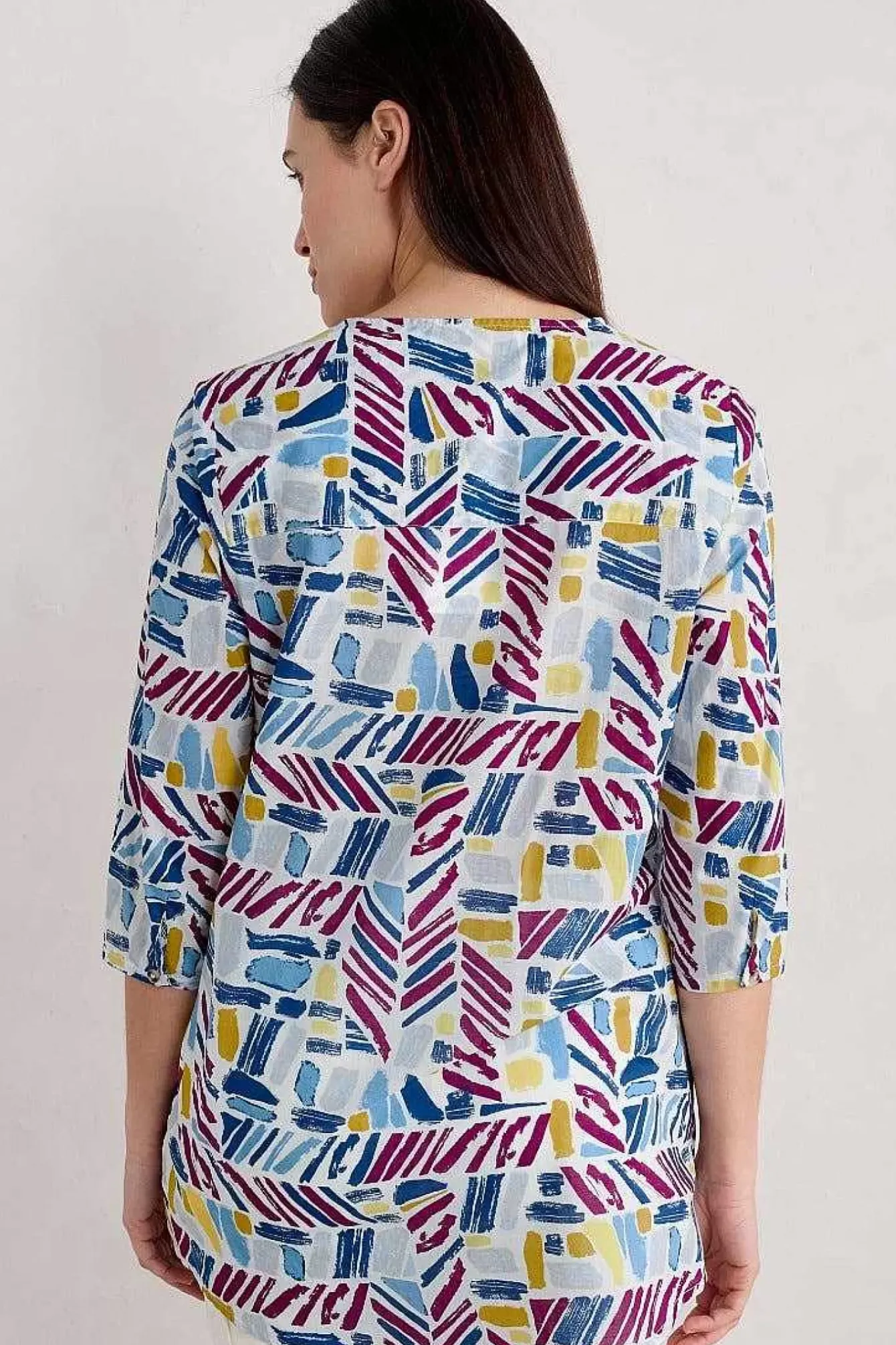 Seasalt Cornwall Tunics<Op Art Organic Cotton Tunic Top Hedging Marks Chalk