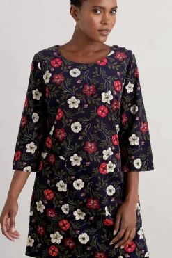 Seasalt Cornwall Tunics<Port Gaverne Needlecord Tunic Floral Cascade Maritime