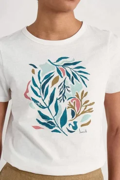 Seasalt Cornwall Tops<Printing Ink Organic Cotton T-Shirt Painted Kelp Chalk