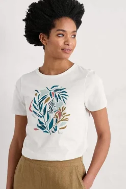 Seasalt Cornwall Tops<Printing Ink Organic Cotton T-Shirt Painted Kelp Chalk