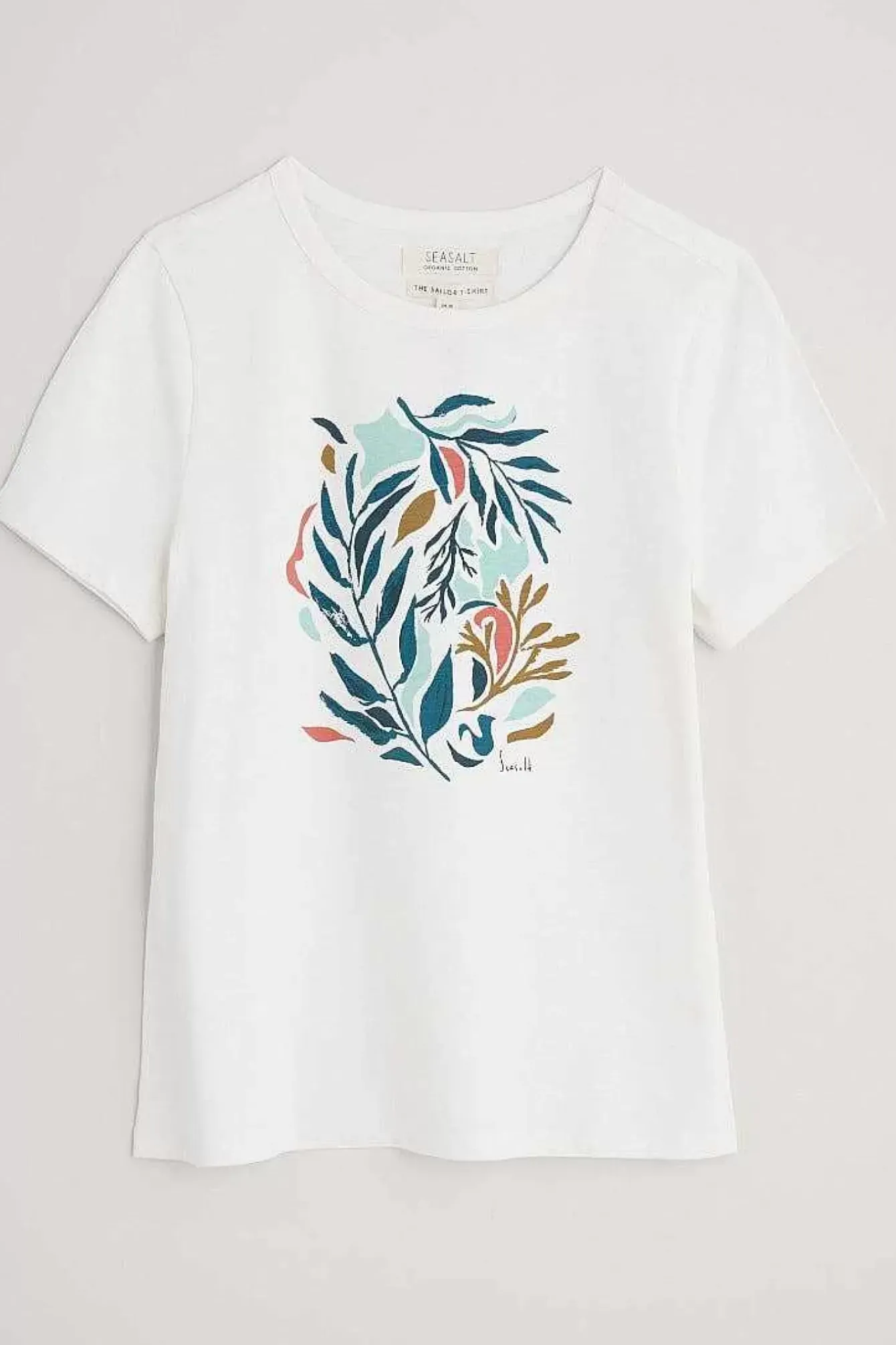 Seasalt Cornwall Tops<Printing Ink Organic Cotton T-Shirt Painted Kelp Chalk