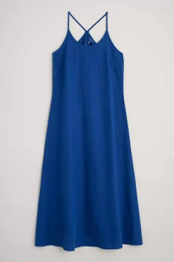 Seasalt Cornwall Dresses<River Fowey Sleeveless Linen Dress Bright Marine