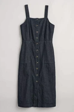 Seasalt Cornwall Dresses<River Rock Midi Pinafore Dress Dark Indigo Wash