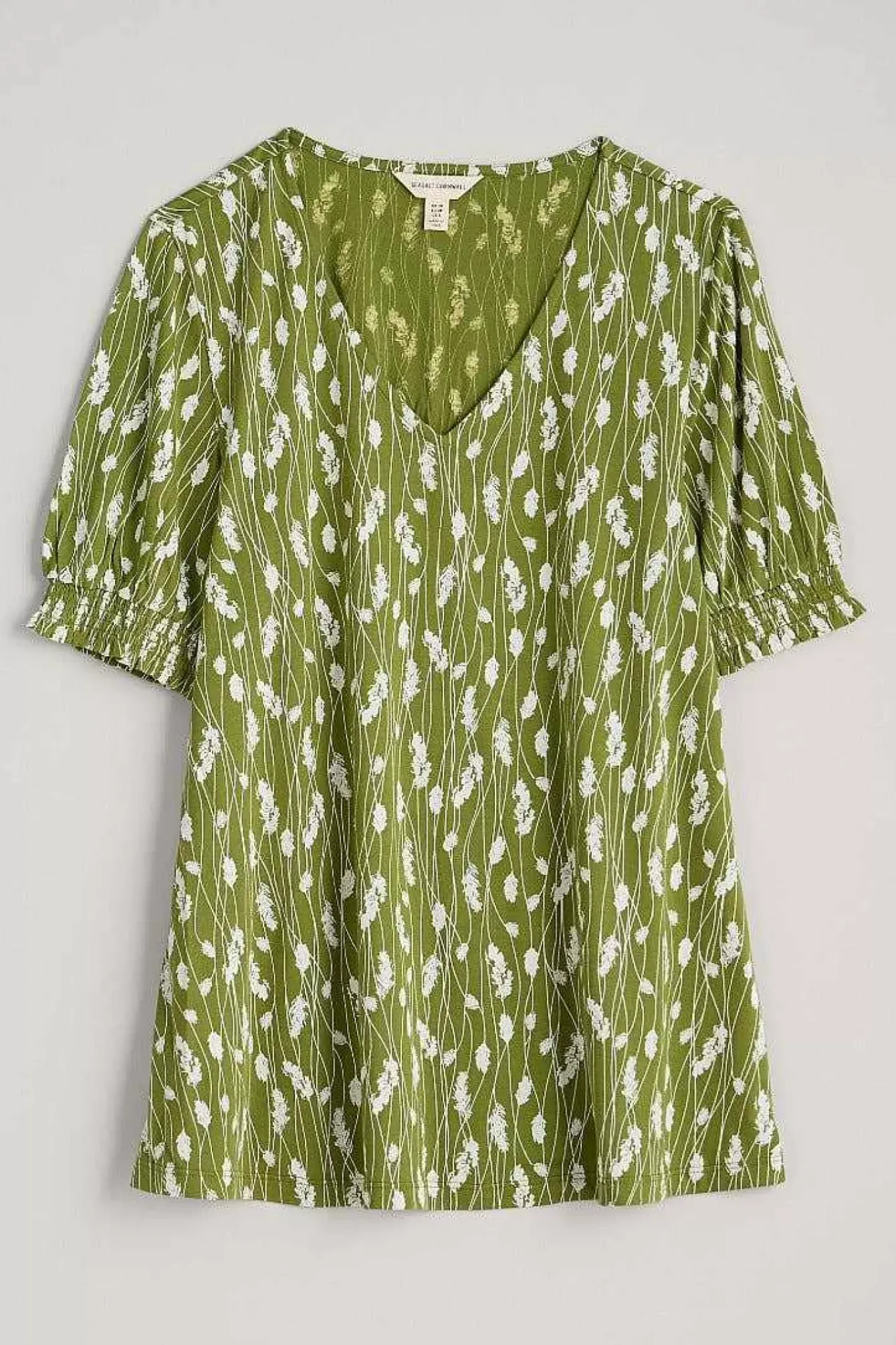 Seasalt Cornwall Tops<Rosehip V-Neck Jersey Top Dried Grass Dark Citron