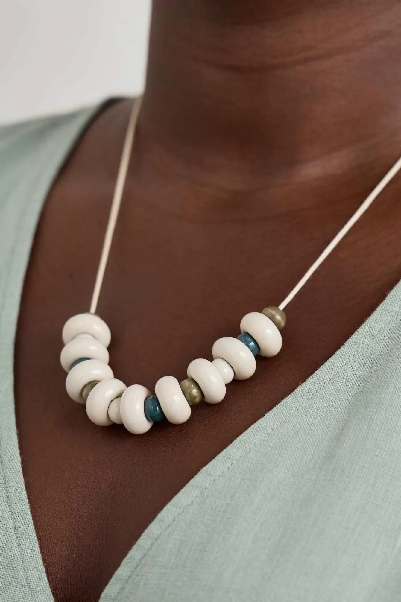 Seasalt Cornwall Jewellery<Rushes Beaded Necklace Gooseberry Chalk